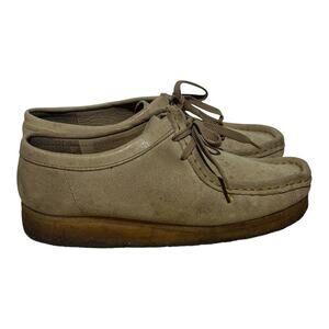 Clarks Originals Wallabee Style Moc Toe Beige Suede Womens Size 7.5 Casual Shoes
